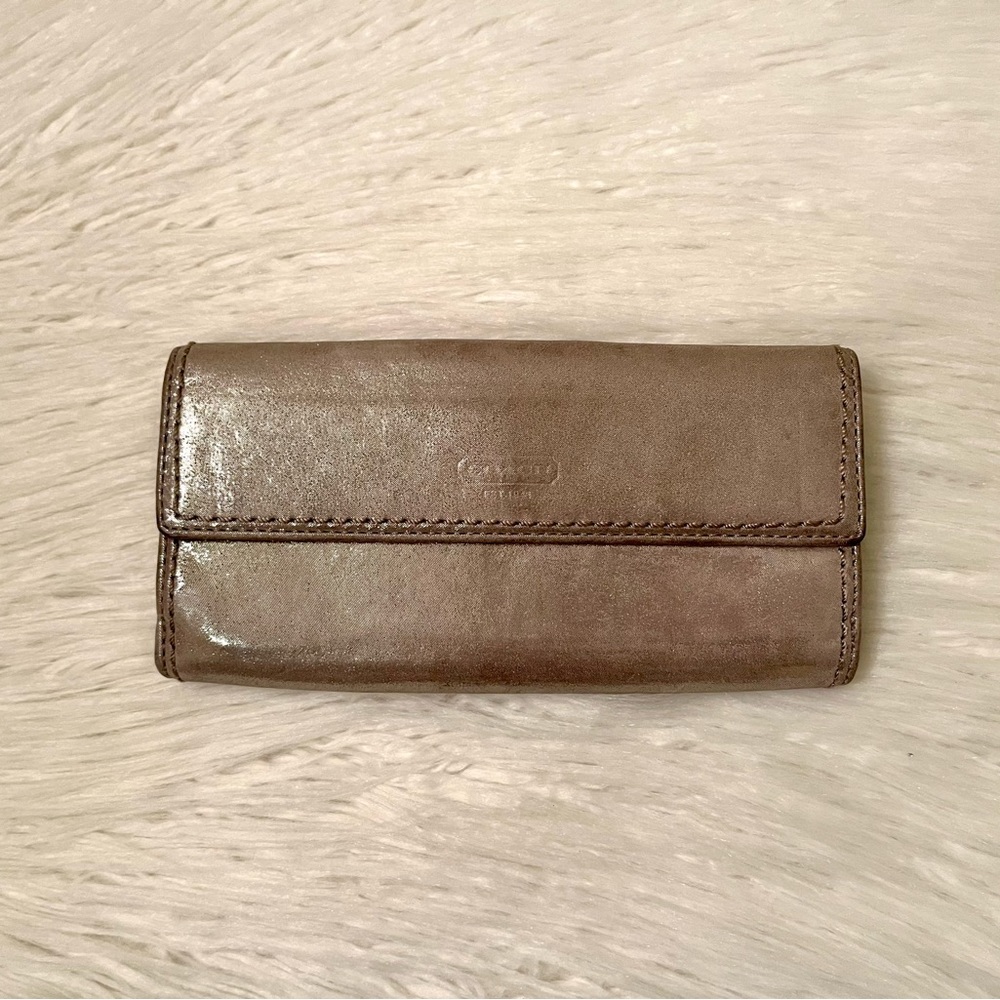 Coach Poppy Hippie Silver Metallic Leather Tote & Wallet - Picture 13 of 13